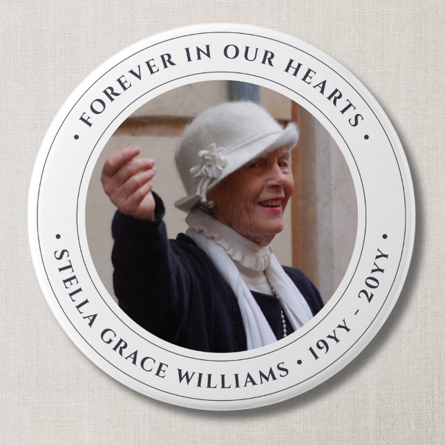 Photo Memorial Remembrance Tribute Button (Photo Memorial Button)
