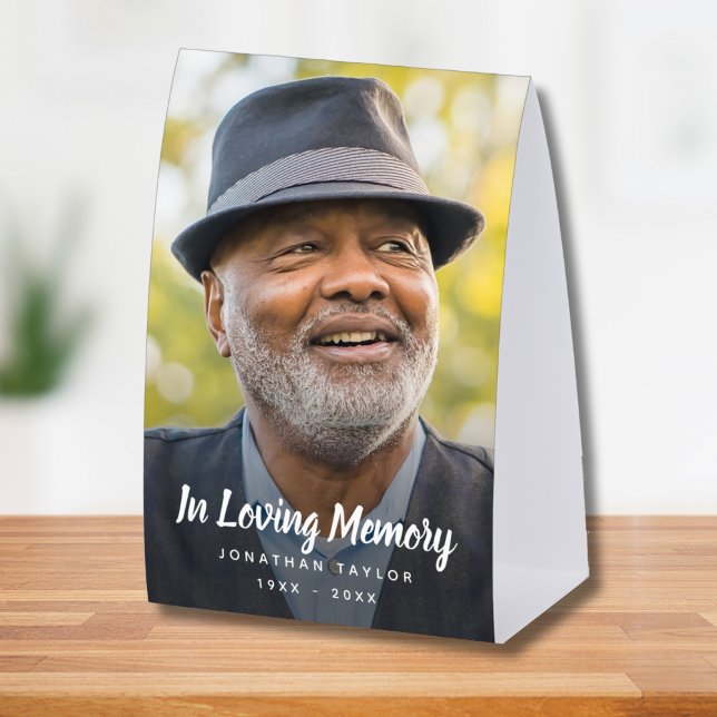 Photo Memorial Remembrance Tribute Paper Table Tent (Photo Memorial Table Tent)