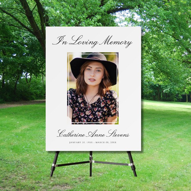 Photo Memorial Service Tribute Funeral  Foam Board ("In Loving Memory" Photo Memorial Sign)
