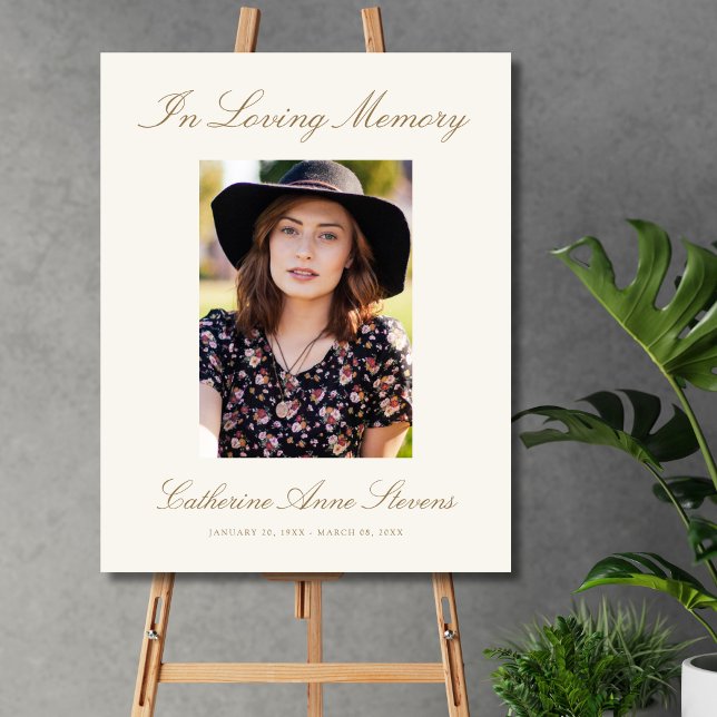 Photo Memorial Service Tribute Funeral  Foam Board (Photo Memorial Sign)