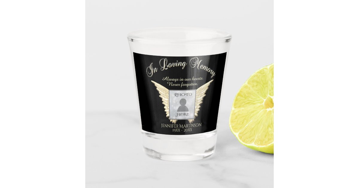 Photo Memorial Shot Glass Zazzle