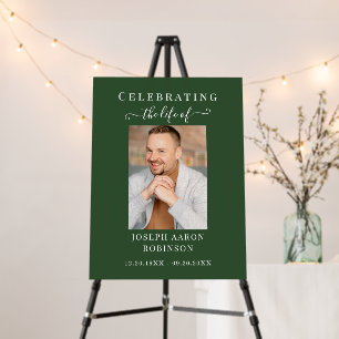 Photo Memorial Sympathy Funeral Forest Green Sign