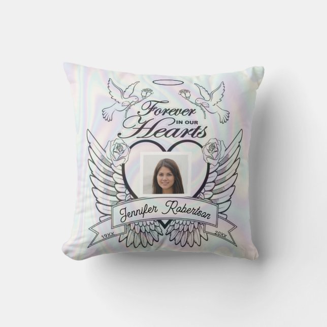 Photo Memorial  Throw Pillow (Front)