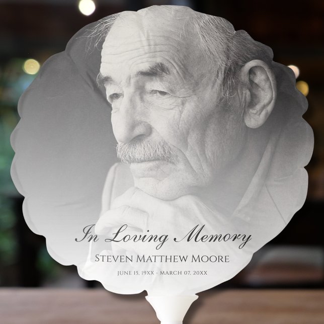 Photo Memorial Tribute Death Funeral  Balloon (Custom Photo Memorial Balloon)