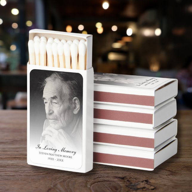 Photo Memorial Tribute Death Funeral  Matchboxes (Photo Memorial Matchbox Labels)