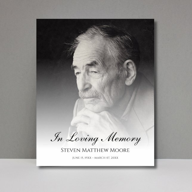 Photo Memorial Tribute Death Funeral  Poster ("In Loving Memory" Photo Memorial)