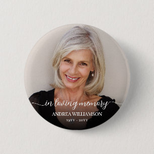 Photo Memorial Tribute In Loving Memory Button