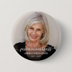 Photo Memorial Tribute In Loving Memory Button