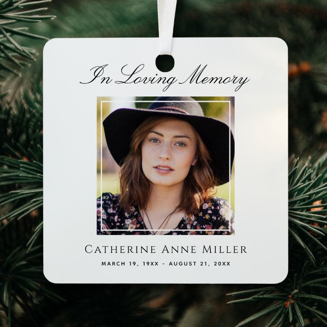 Photo Memorial Tribute Remembrance Metal Ornament (Photo Memorial Ornament)
