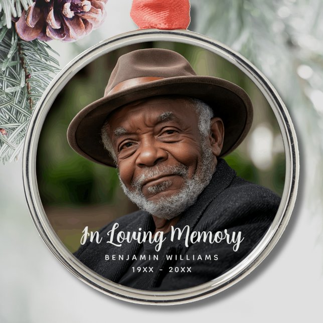 Photo Memorial Tribute Remembrance Metal Ornament (Photo Memorial Ornament)