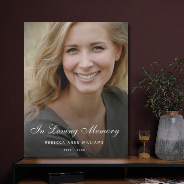 Photo Memorial Tribute Sympathy  Faux Canvas Print (Custom Photo Memorial Canvas)