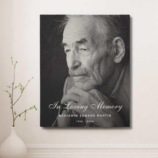 Photo Memorial Tribute Sympathy  Faux Canvas Print (Photo Memorial Canvas)