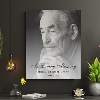 Photo Memorial Tribute Sympathy  Faux Canvas Print