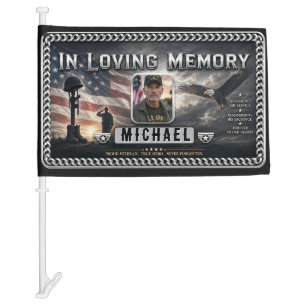 Photo Memorial Veteran Car Flag