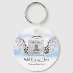 Photo Memorial With Angel Wings And Clouds Keychain at Zazzle