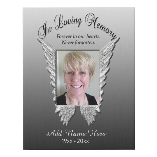 Photo Memorial with Angel Wings Canvas (Front)