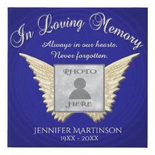 Photo Memorial with Angel Wings Canvas