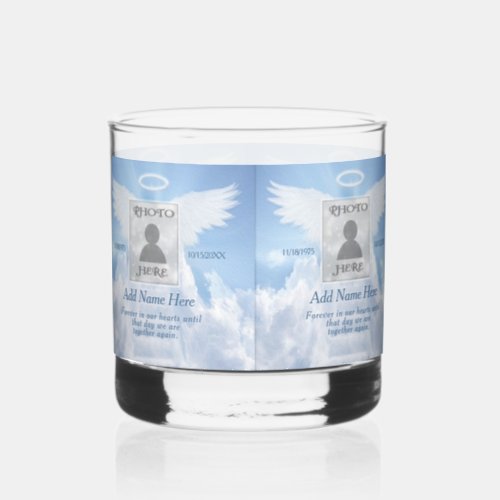 Photo Memorial with Clouds Whiskey Glass