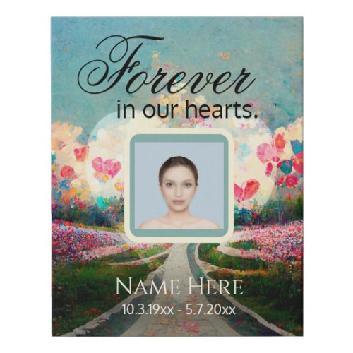 Photo Memorial with Heart and Flowers