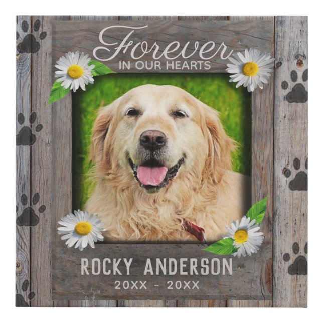 Photo Memorial with Paw Prints Canvas (Front)
