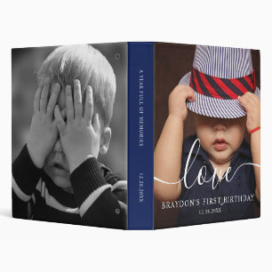 Photo Memory Album First Year Script 3 Ring Binder
