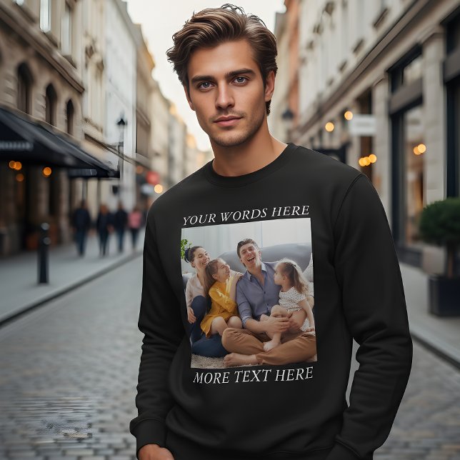 Photo Memory Custom Sweatshirt with Your Text (Creator Uploaded)