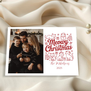 Photo Meowy Christmas Party Holiday Card