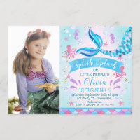 Photo Mermaid Or Under The Sea Birthday invitation