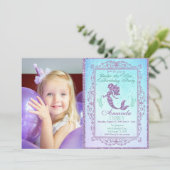 PHOTO - Mermaid Pool Party Under the Sea Birthday Invitation (Standing Front)