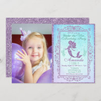 PHOTO - Mermaid Pool Party Under the Sea Birthday Invitation