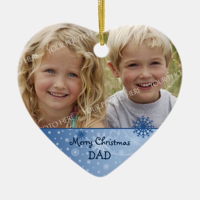 Photo Merry Christmas Dad Ornament (Front)