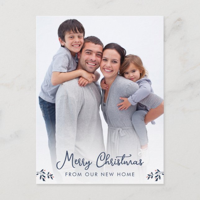Photo Merry Christmas New Home Holiday Postcard (Front)