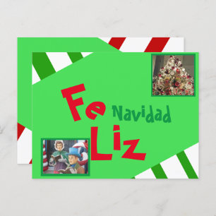 Photo Merry Christmas Spanish Xmas Lettering Holid Postcard