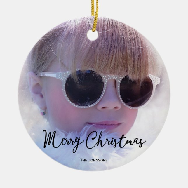 Photo Merry Christmas Tree Ornament (Front)