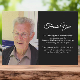 Photo Message Memorial Funeral Death Thank you Invitation