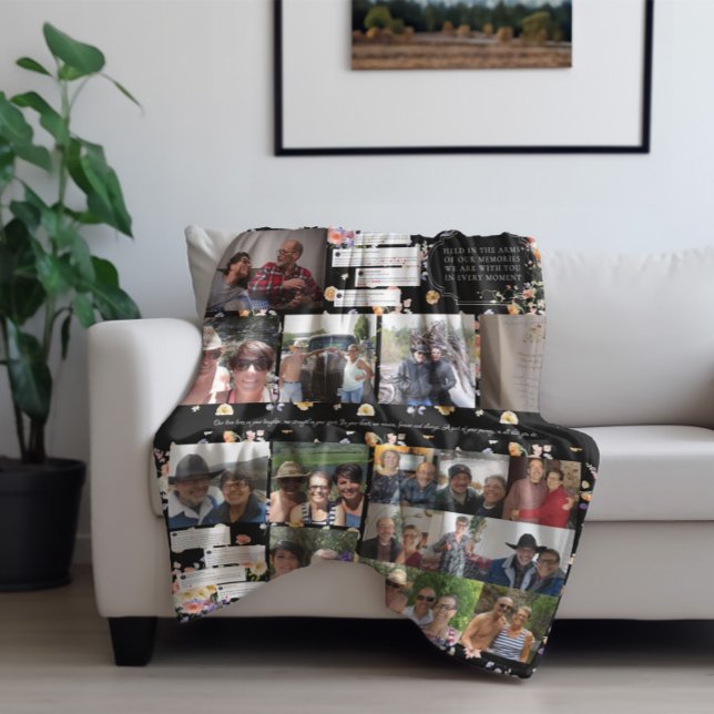Photo & Message Screenshots | Floral Memorial Fleece Blanket (Creator Uploaded)
