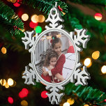 Photo Metal Snowflake Pewter Christmas Ornament<br><div class="desc">Cute Kids Photo Snowflake Pewter Christmas Ornament</div>