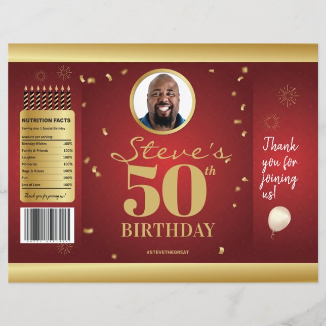 Photo Milestone Birthday Chip Bag Wrappers (Front)