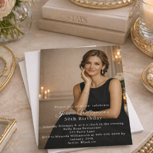 Photo milestone birthday invitation