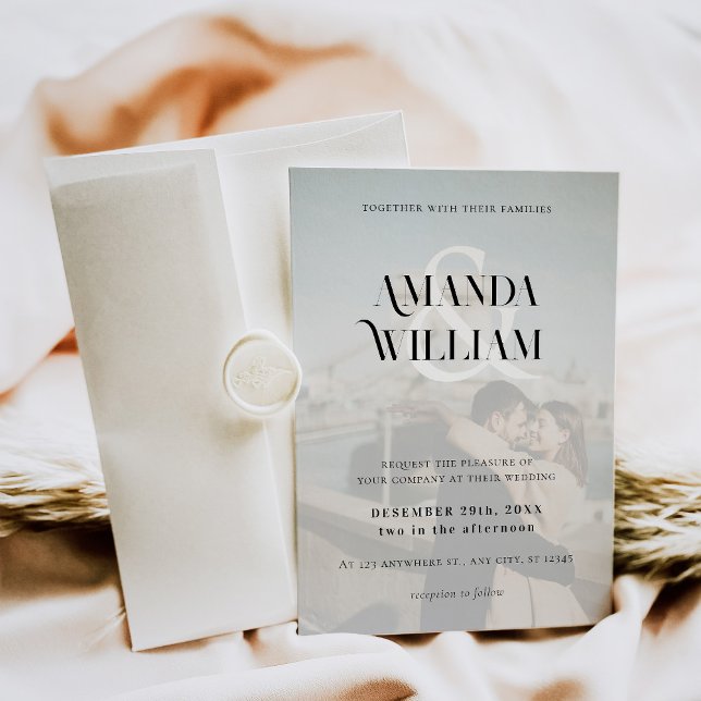 Photo Minimal Black and White Simple Wedding Invitation (Creator Uploaded)