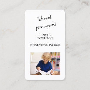 Photo Minimal Charity Fundraising Donate Card
