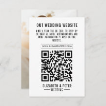 Photo Minimal Retro Black Wedding Qr Code