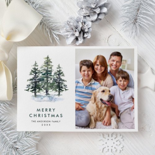 PHOTO Minimalist Christmas Tree Greeting Holiday Card
