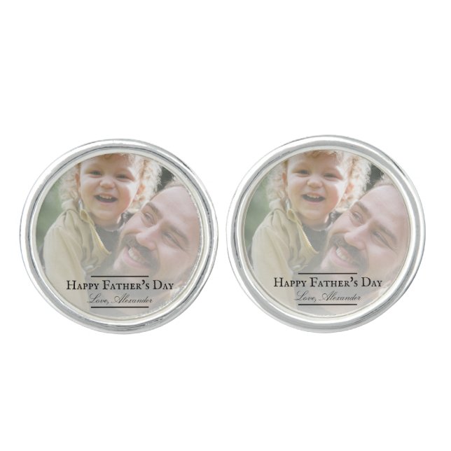 Photo Minimalist Father's Day Cufflinks (Front)