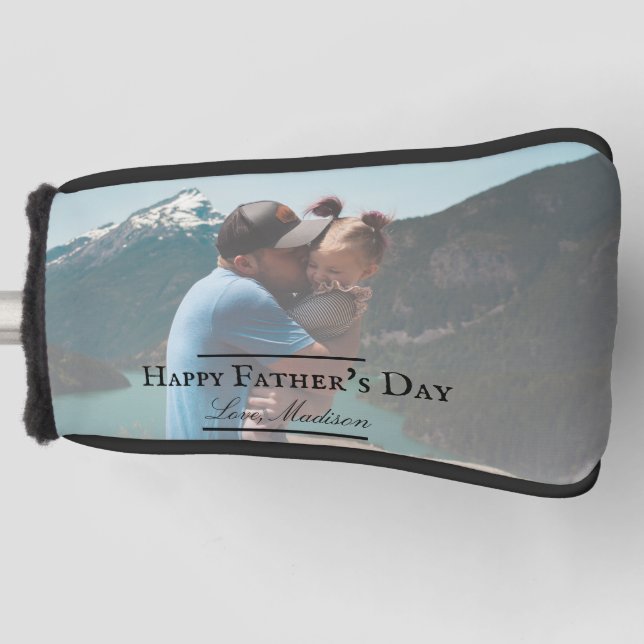 Photo Minimalist Father's Day Golf Head Cover (Front)