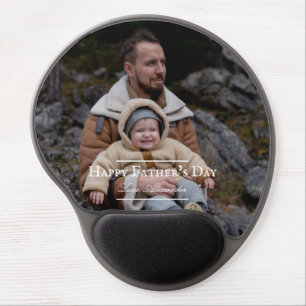 Photo Minimalist Father's Day   White Gel Mouse Pad