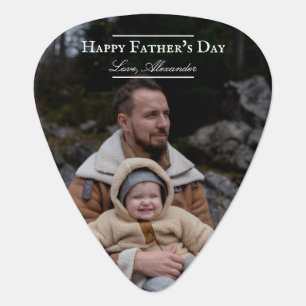 Photo Minimalist Father's Day White Guitar Pick