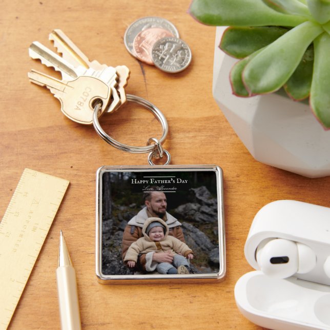 Photo  Minimalist Father's Day | White Keychain (Desk)