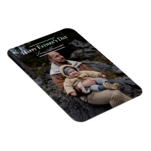 Photo Minimalist Father's Day White Magnet