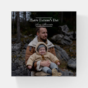 Photo Minimalist Father's Day White Paperweight